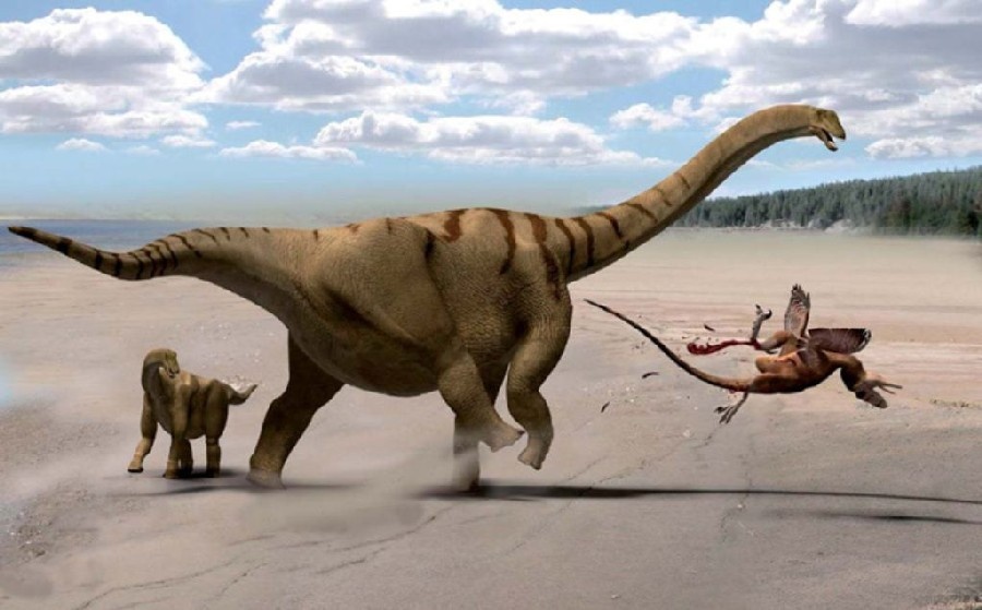 Be a dinosaur Brontomerus bigger (1) Faster speed (1) swimming ...