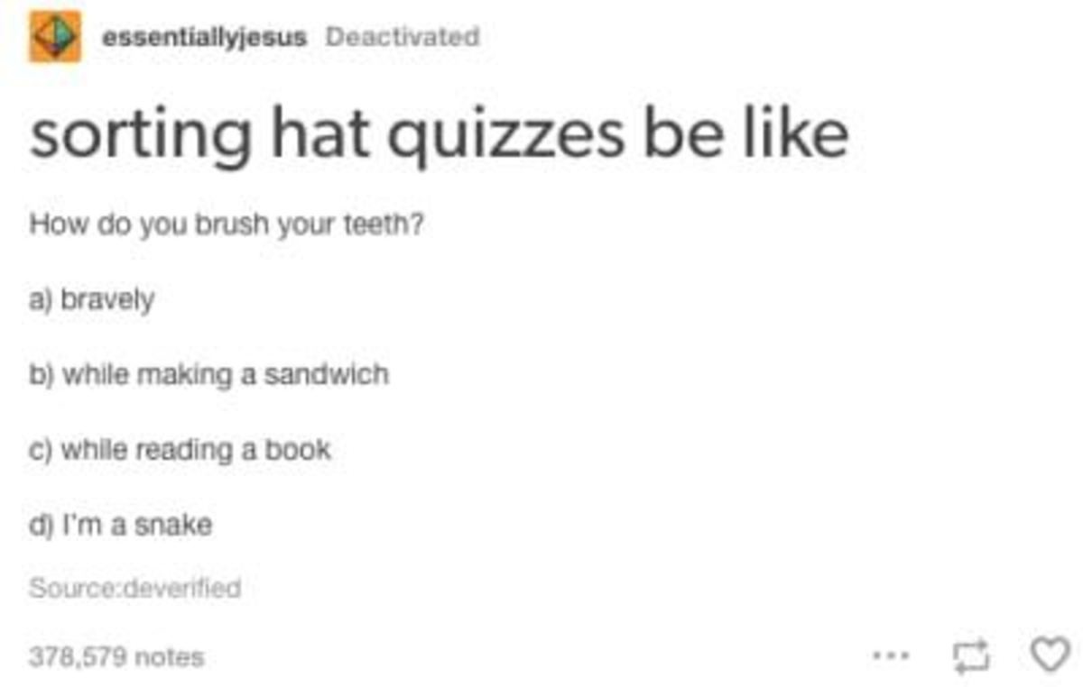 Sorting hat quizzes